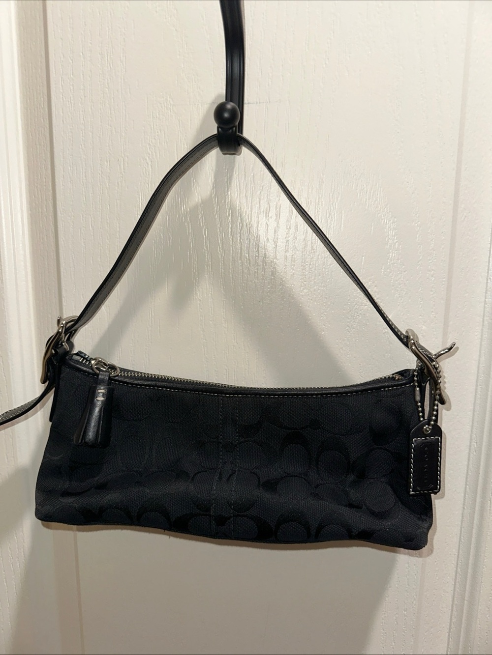 Coach Black Signature Jacquard Shoulder Bag
